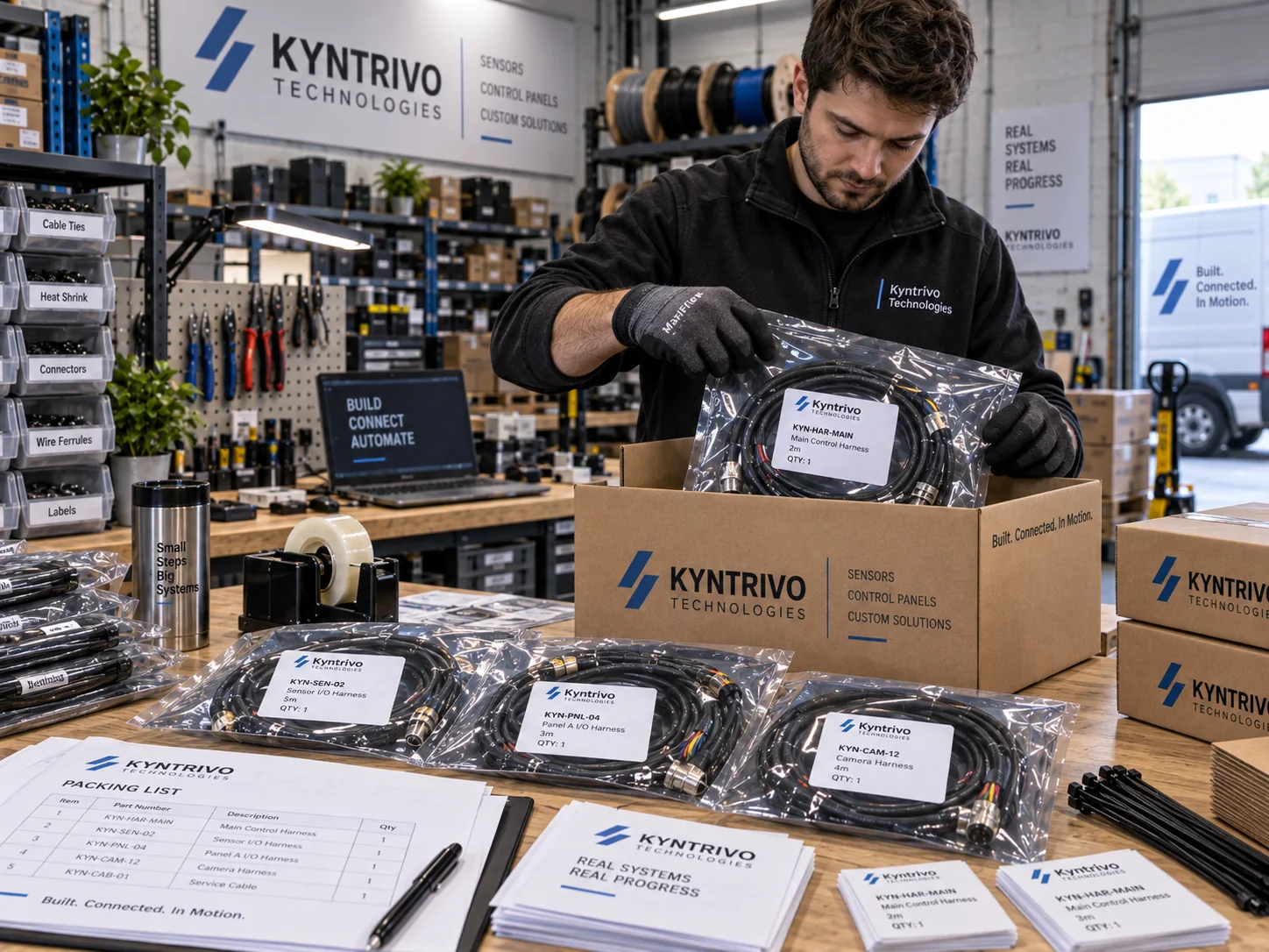 Kyntrivo industrial cable assemblies prepared for the next project step