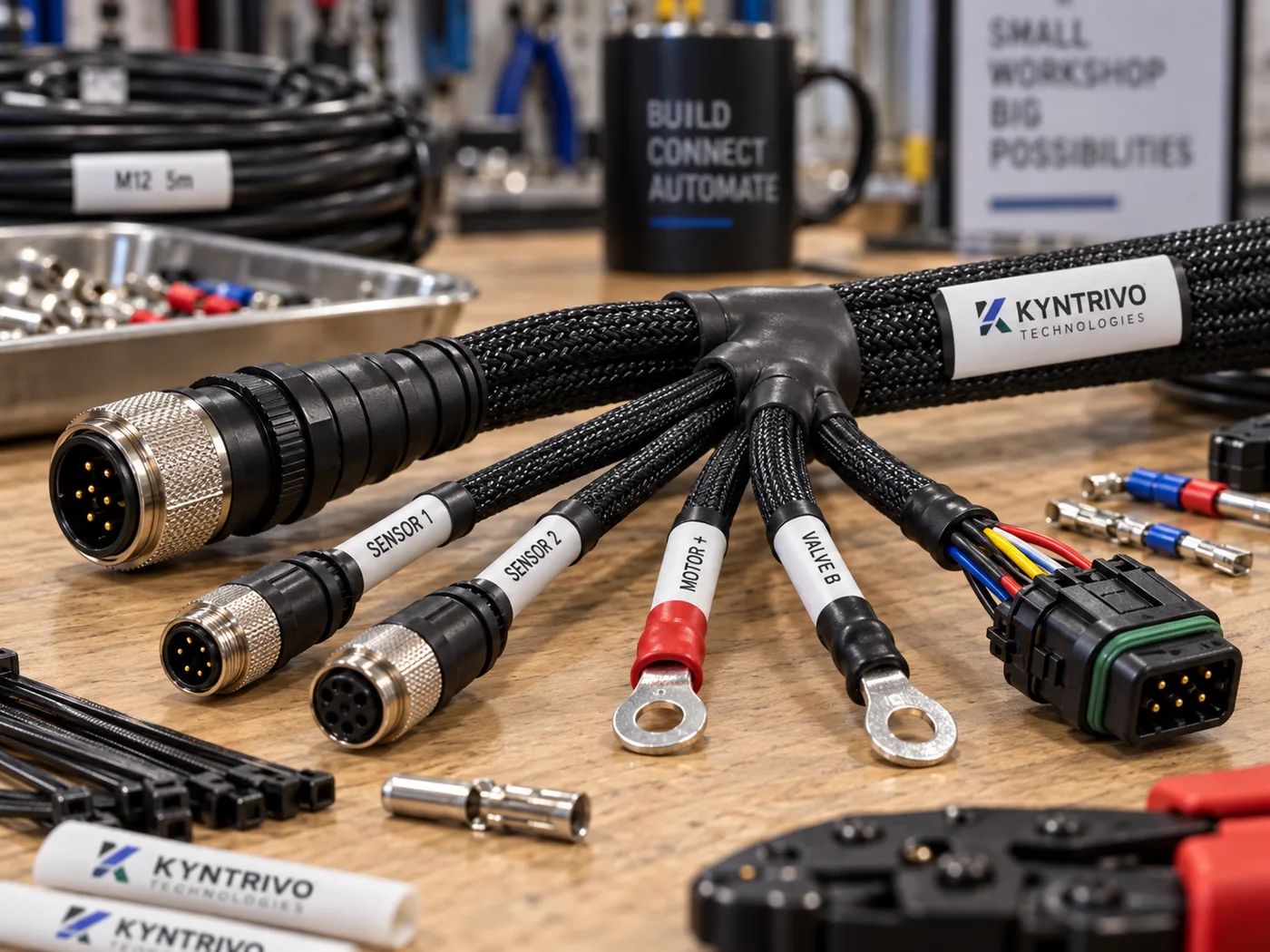 Custom machine wire harnesses