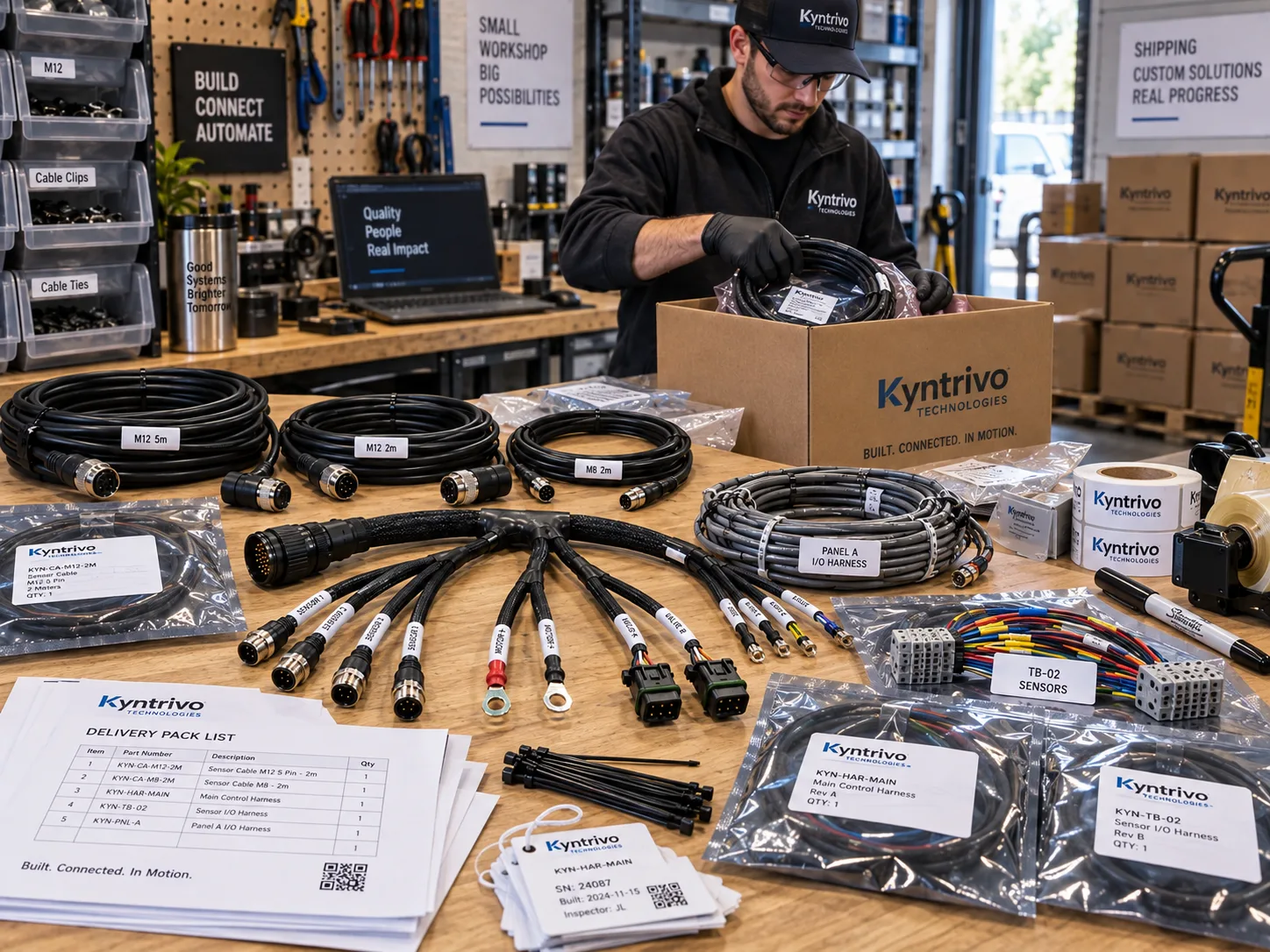 Cable assemblies prepared for shipment