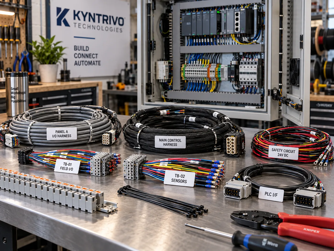 Wiring sets for panels and equipment
