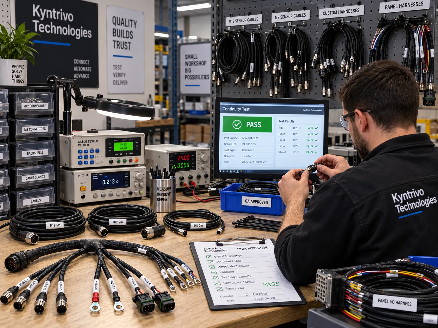 Quality inspection of industrial cable assemblies