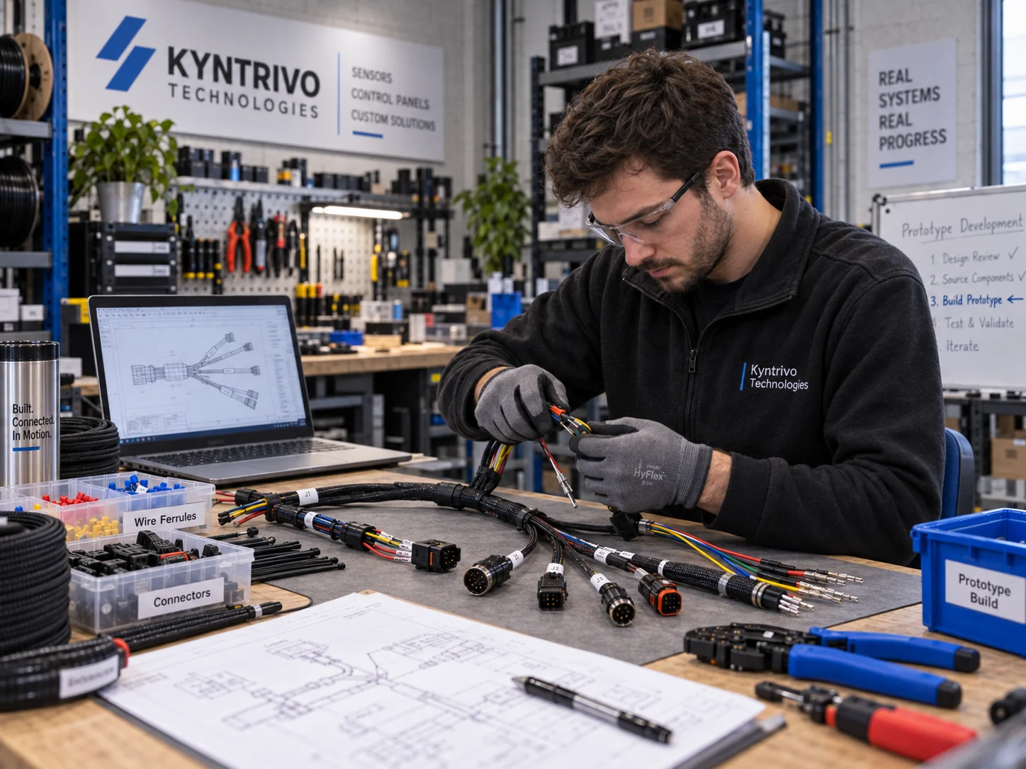Prototype cable harness assembly at Kyntrivo