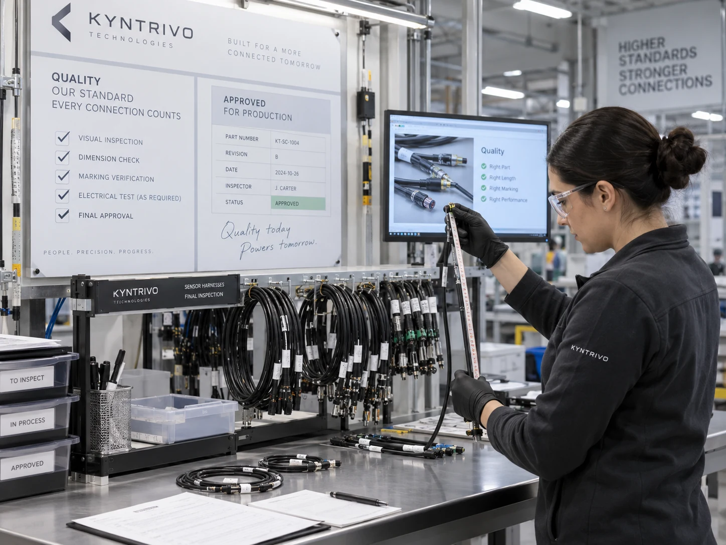 Dimensional check and measurement verification for cable assemblies