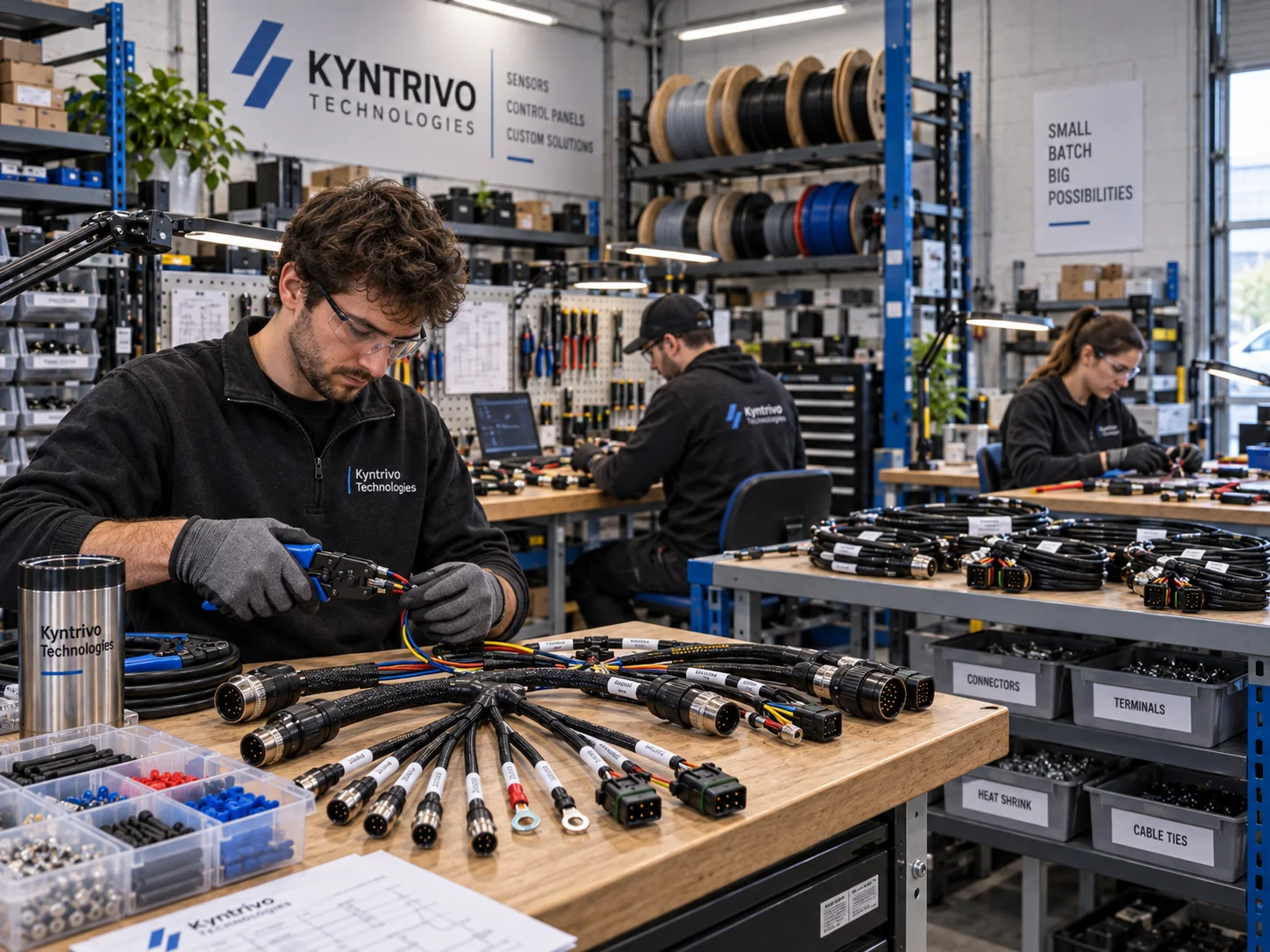Small and medium batch cable harness production at Kyntrivo